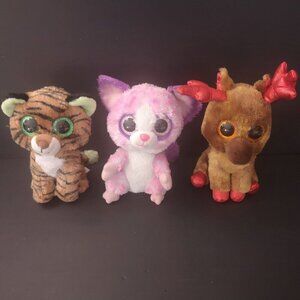 3 - Ty Silk Beanie Boos 6" Tiggy Becca & Maple Soft Plush Toys